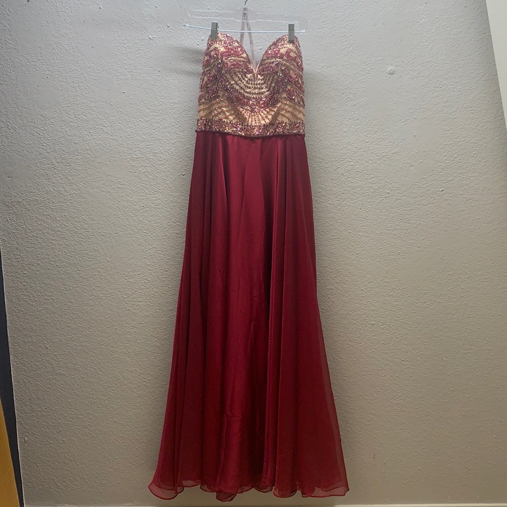 Sherri Hill Sequin Strapless Prom Dress